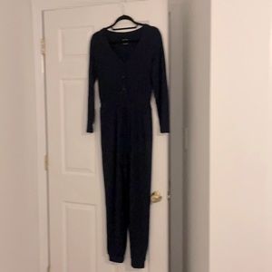 Dark blue knit jumpsuit xs